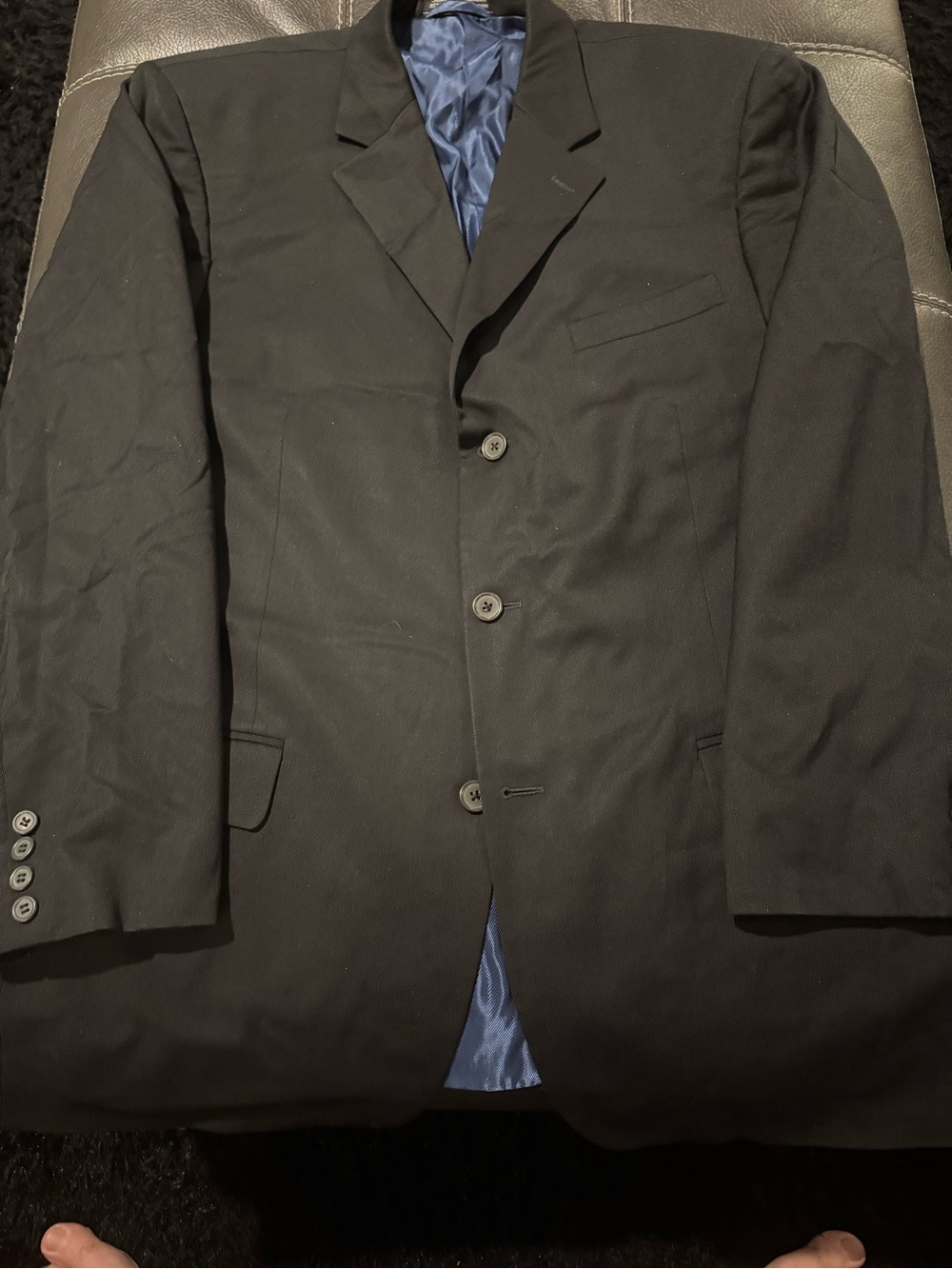 Paul Fredrick Black Jacket with Gray Lining